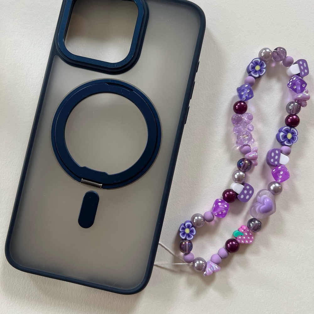 Purple 💜😈 Beaded Phone Charm - Picture 2 of 3